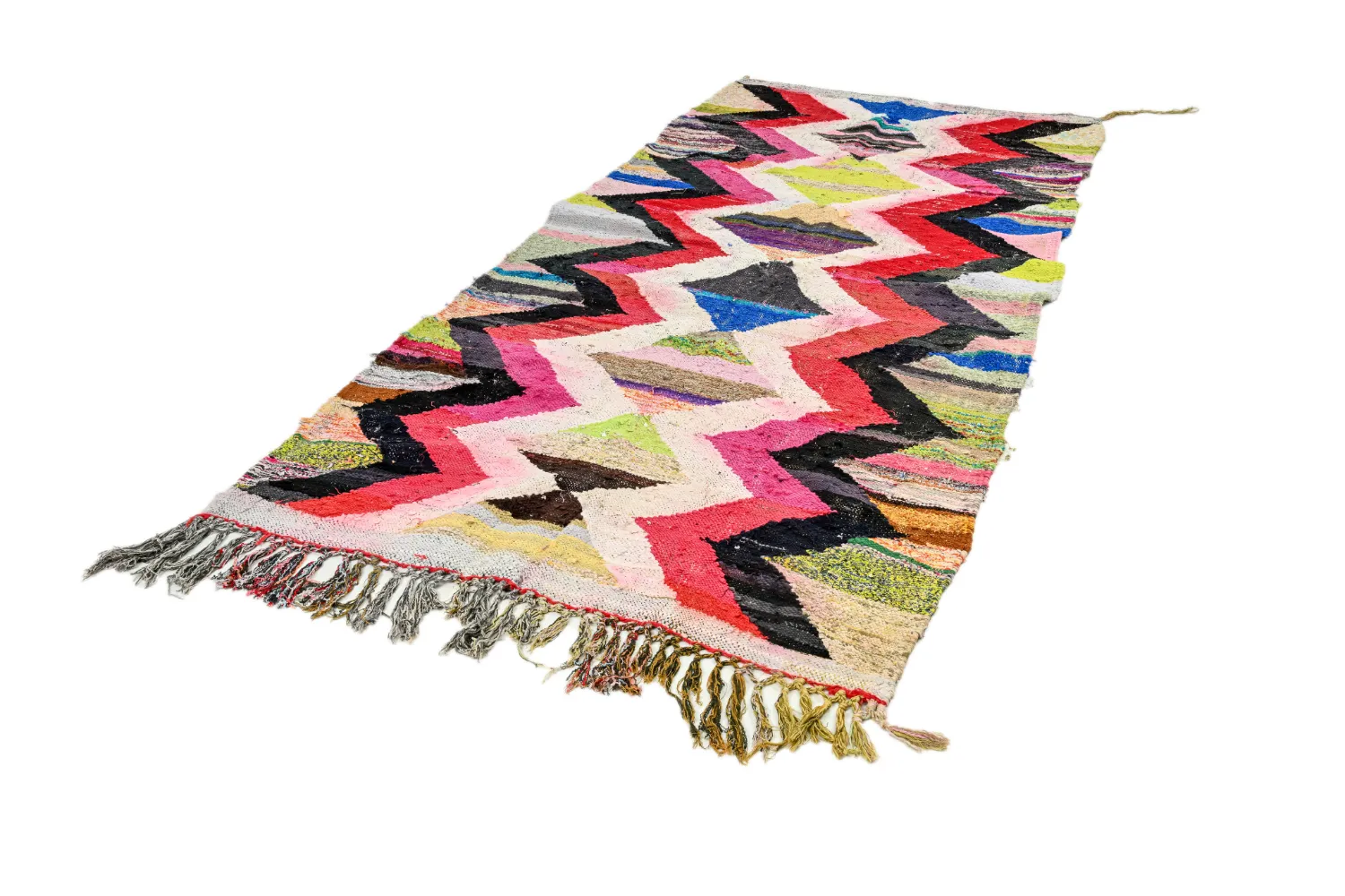 Marokkaanse Berber tapijt Boucherouite 135 x 305 cm