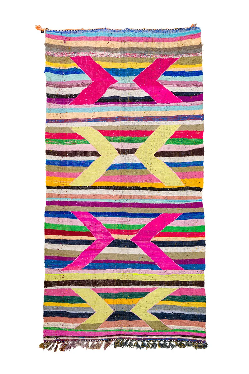 Marokkaanse Berber tapijt Boucherouite 135 x 260 cm