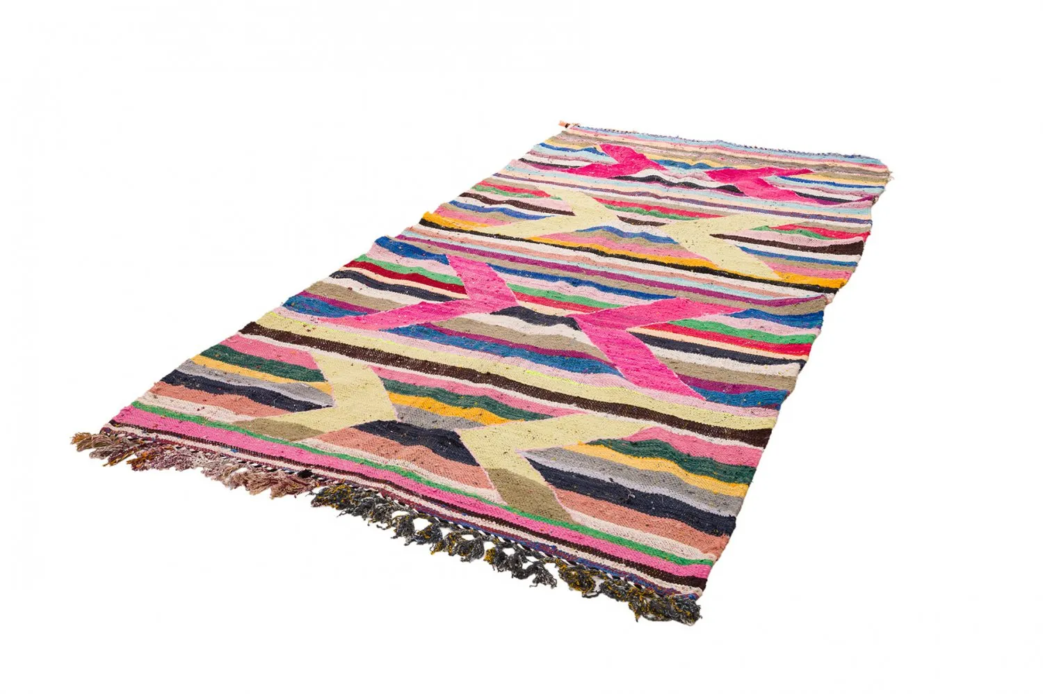 Marokkaanse Berber tapijt Boucherouite 135 x 260 cm