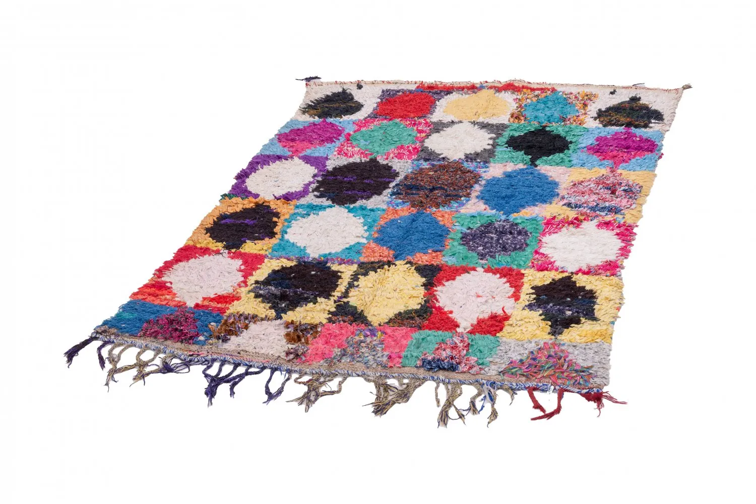 Marokkaanse Berber tapijt Boucherouite 210 x 130 cm