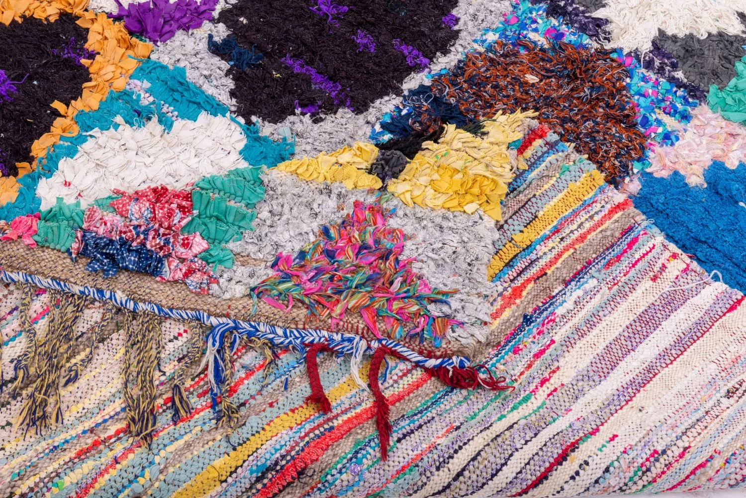 Marokkaanse Berber tapijt Boucherouite 210 x 130 cm