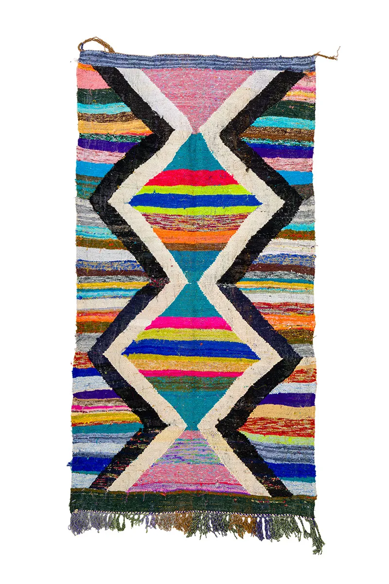 Marokkaanse Berber tapijt Boucherouite 135 x 245 cm