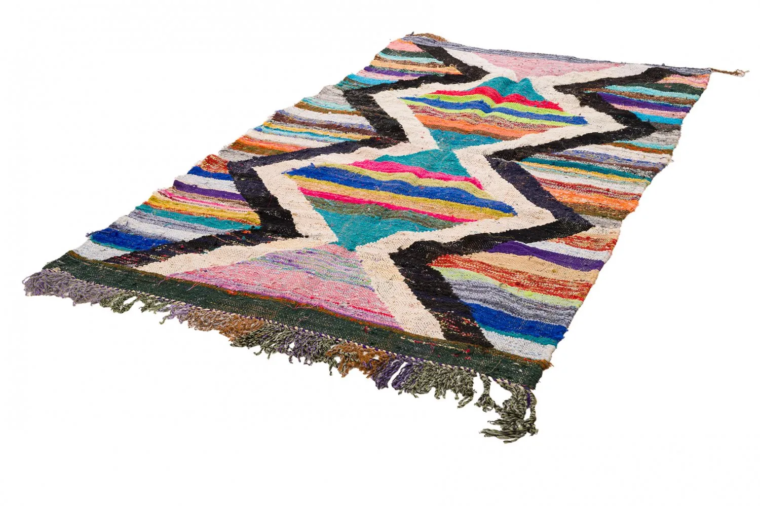 Marokkaanse Berber tapijt Boucherouite 135 x 245 cm