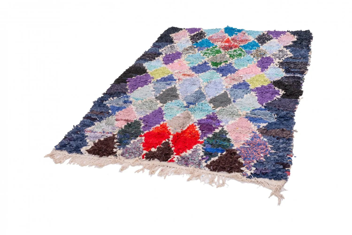 Marokkaanse Berber tapijt Boucherouite 215 x 135 cm
