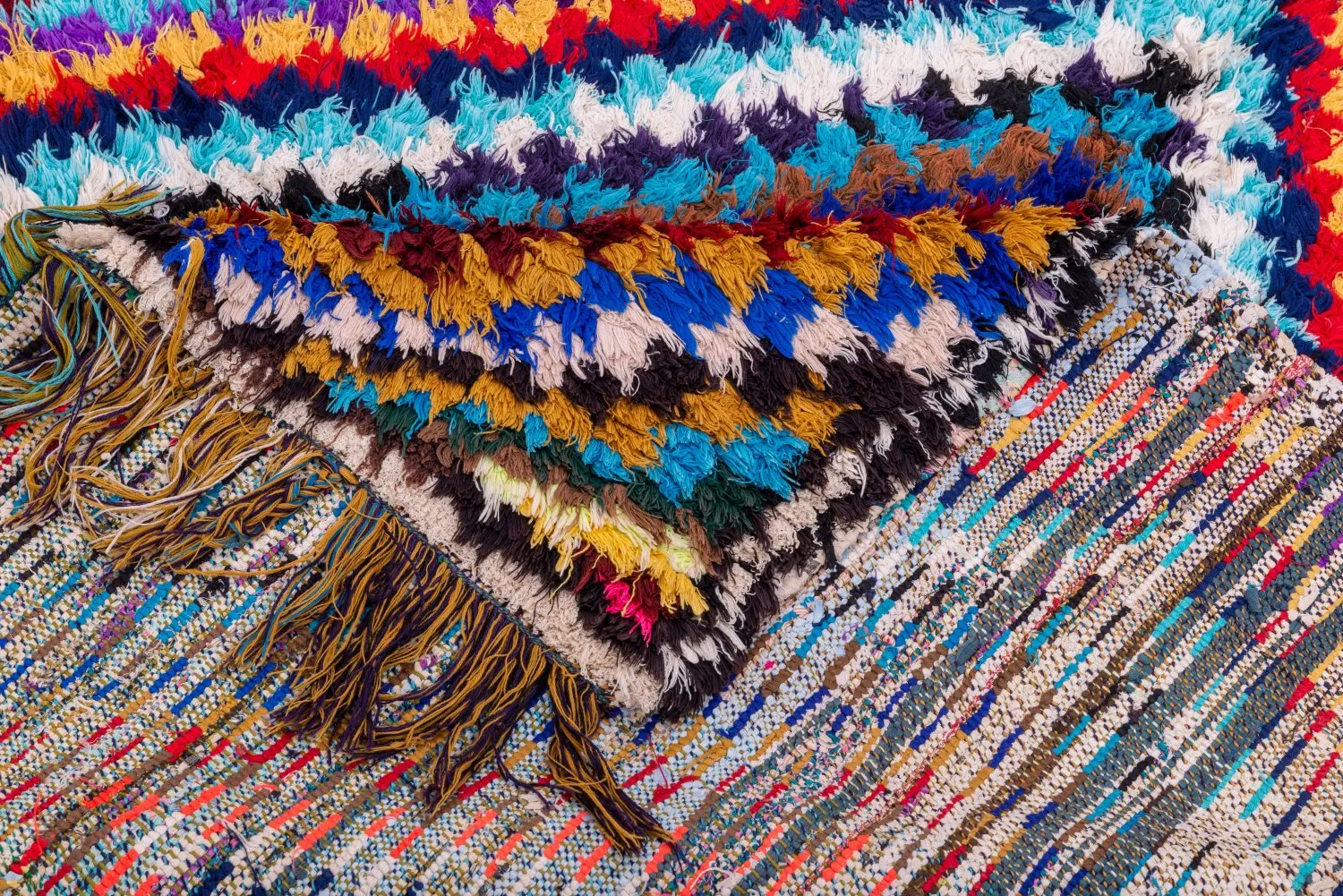 Marokkaanse Berber tapijt Boucherouite 210 x 140 cm