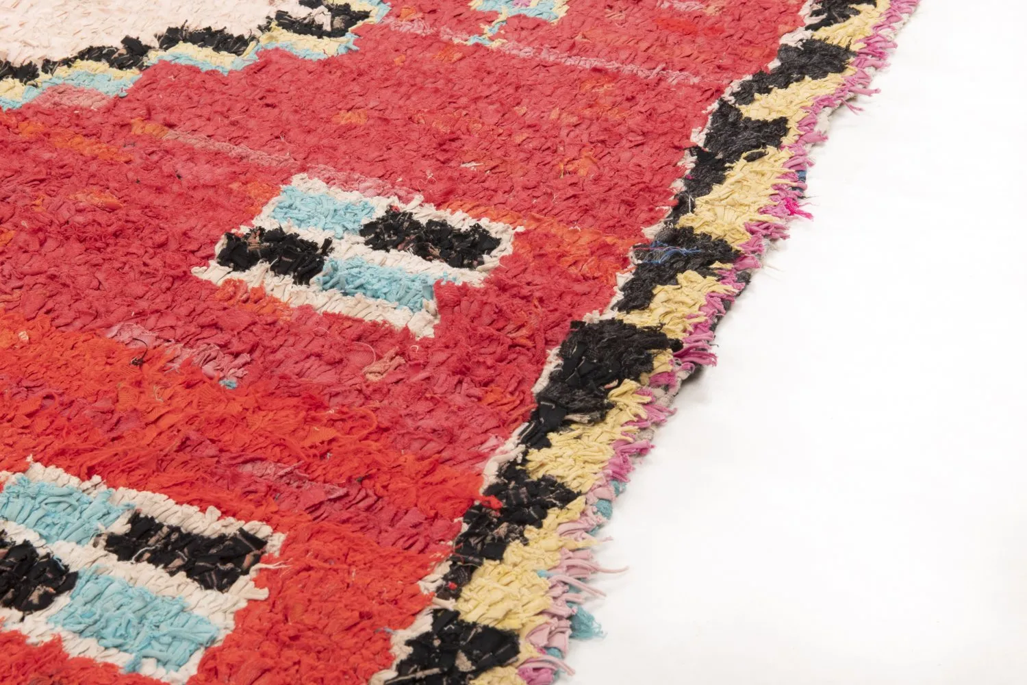 Marokkaanse Berber tapijt Boucherouite 145 x 115 cm