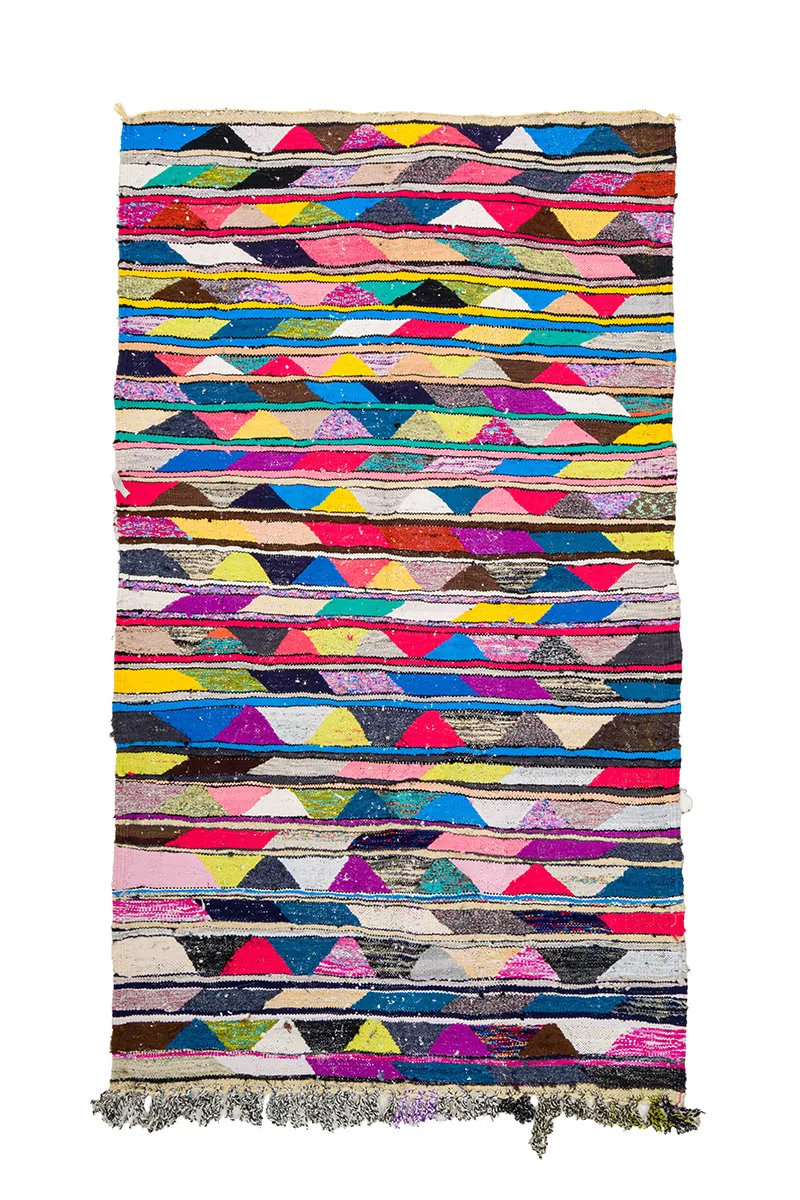 Marokkaanse Berber tapijt Boucherouite 130 x 225 cm