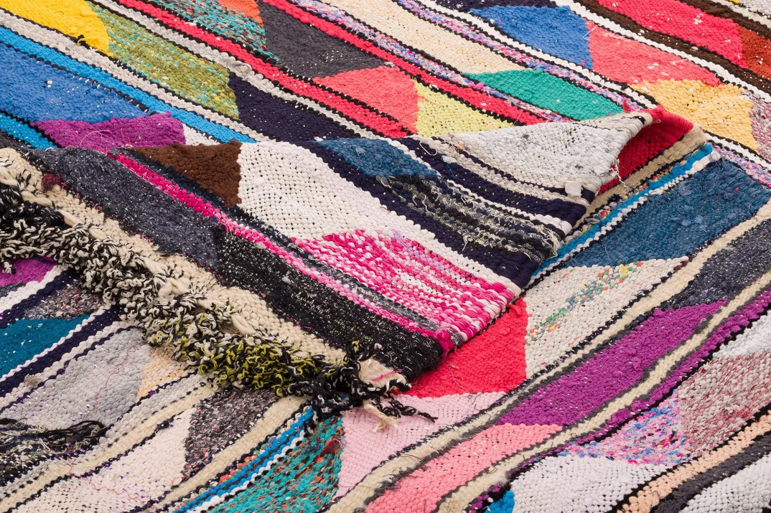 Marokkaanse Berber tapijt Boucherouite 130 x 225 cm