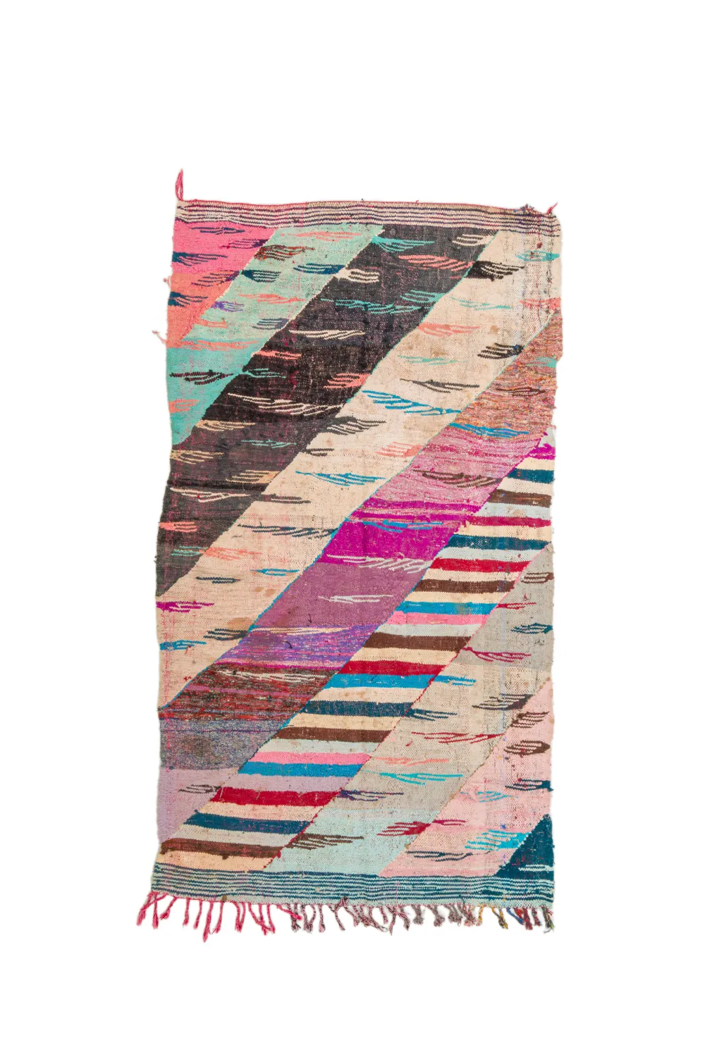 Marokkaanse Berber tapijt Boucherouite 135 x 245 cm