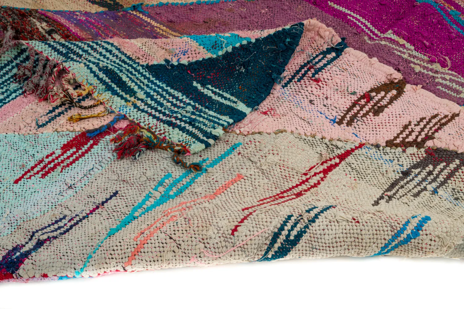 Marokkaanse Berber tapijt Boucherouite 135 x 245 cm