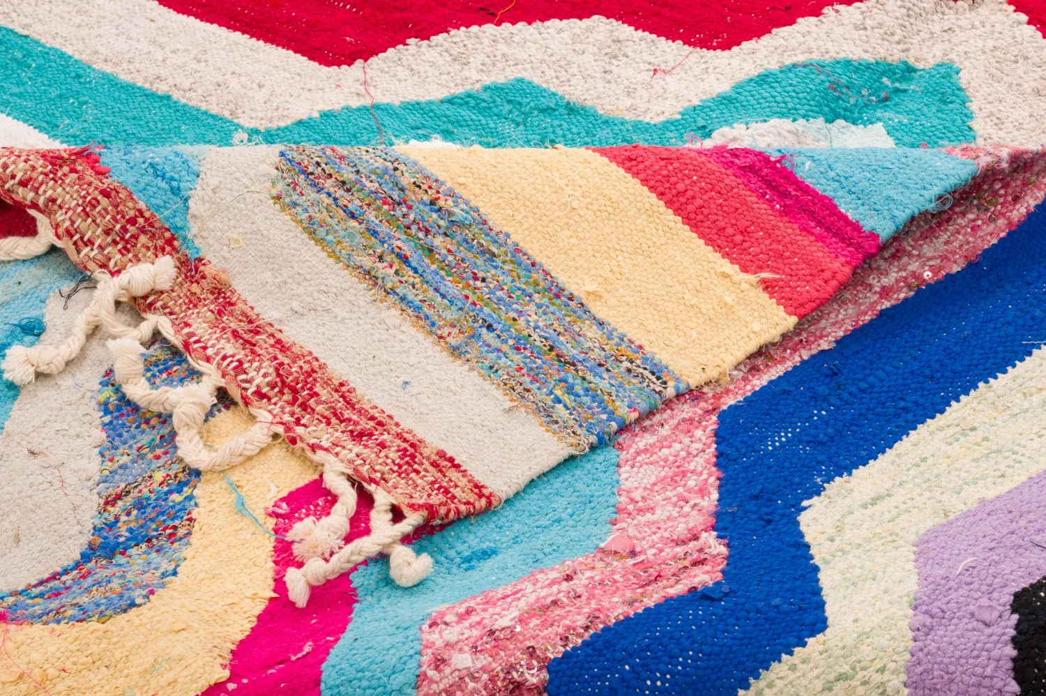 Marokkaanse Berber tapijt Boucherouite 130 x 195 cm