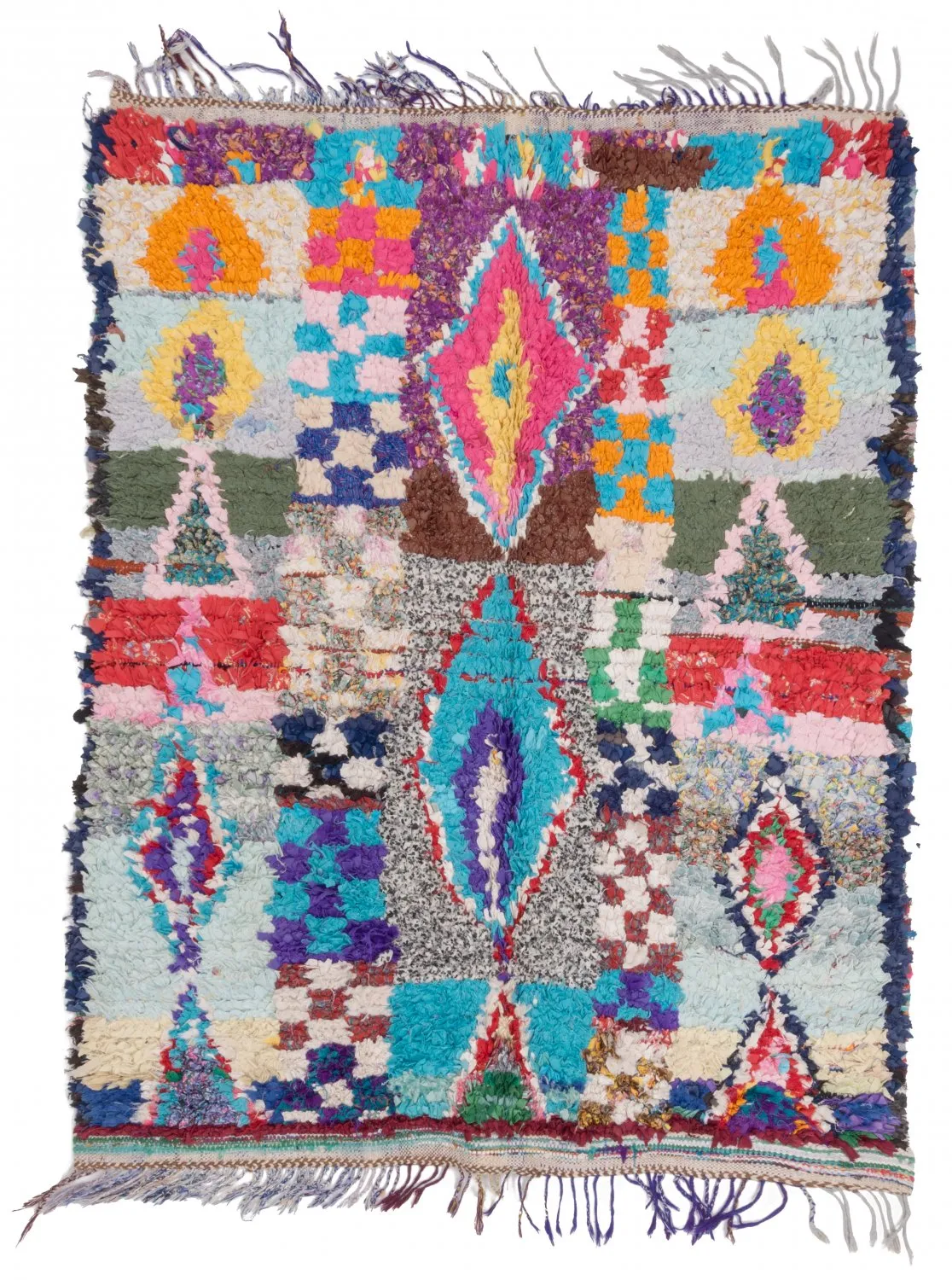 Marokkaanse Berber tapijt Boucherouite 195 x 150 cm