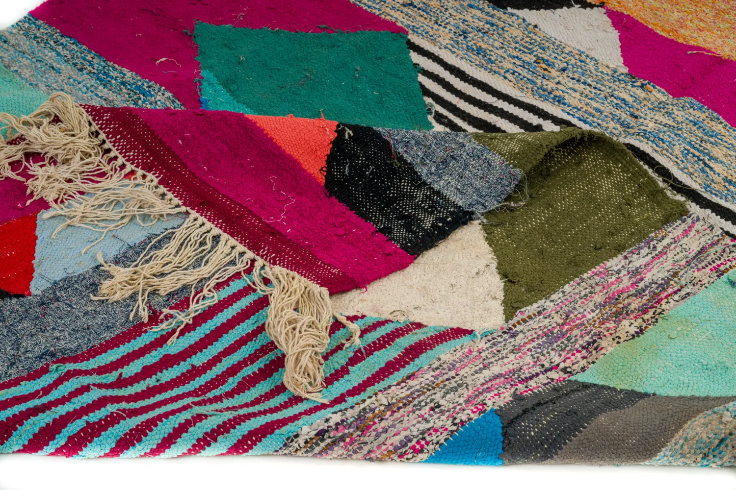 Marokkaanse Berber tapijt Boucherouite 145 x 250 cm