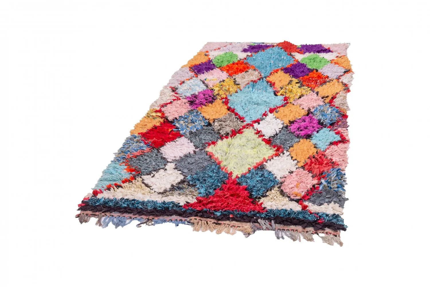 Marokkaanse Berber tapijt Boucherouite 215 x 110 cm