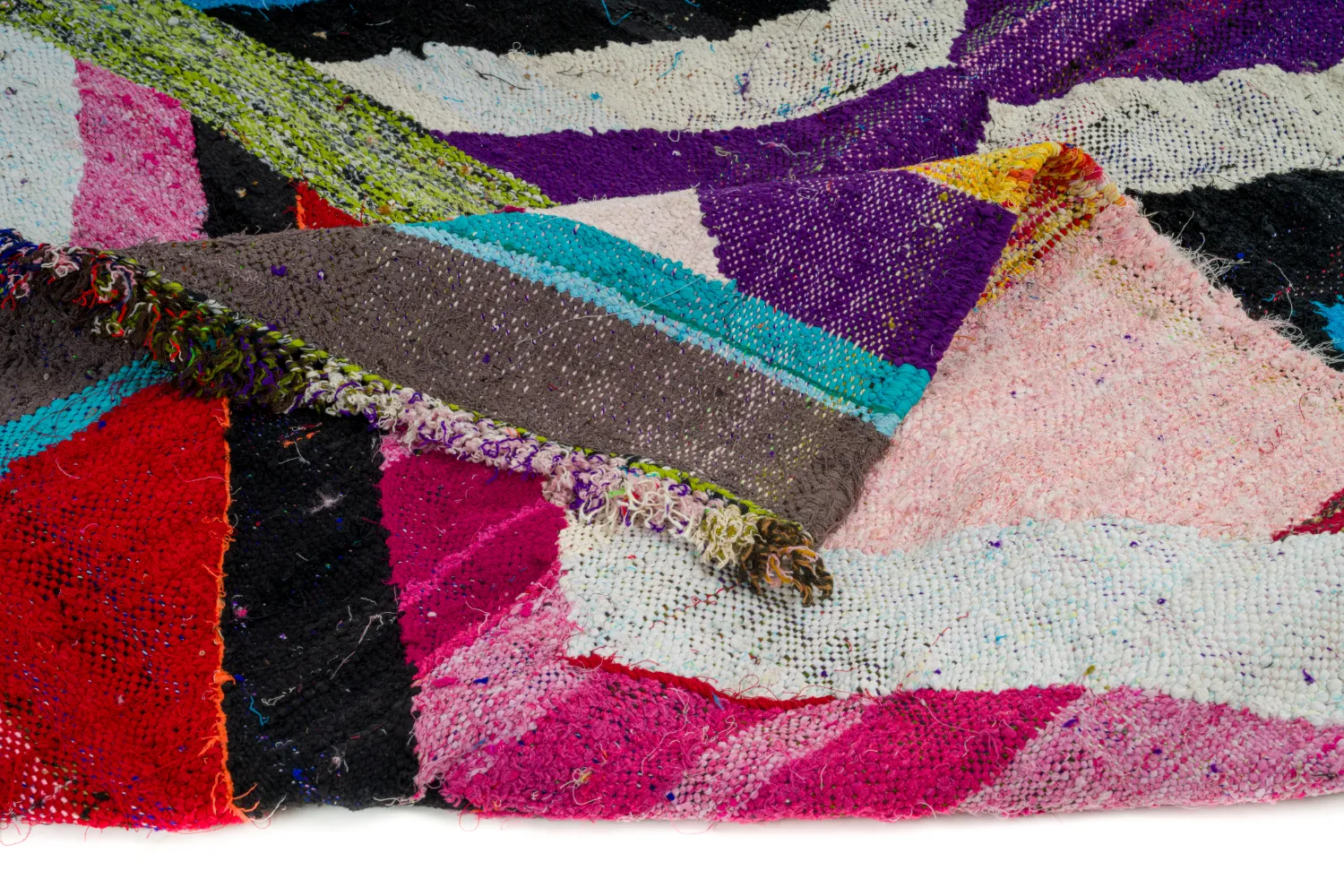 Marokkaanse Berber tapijt Boucherouite 140 x 255 cm