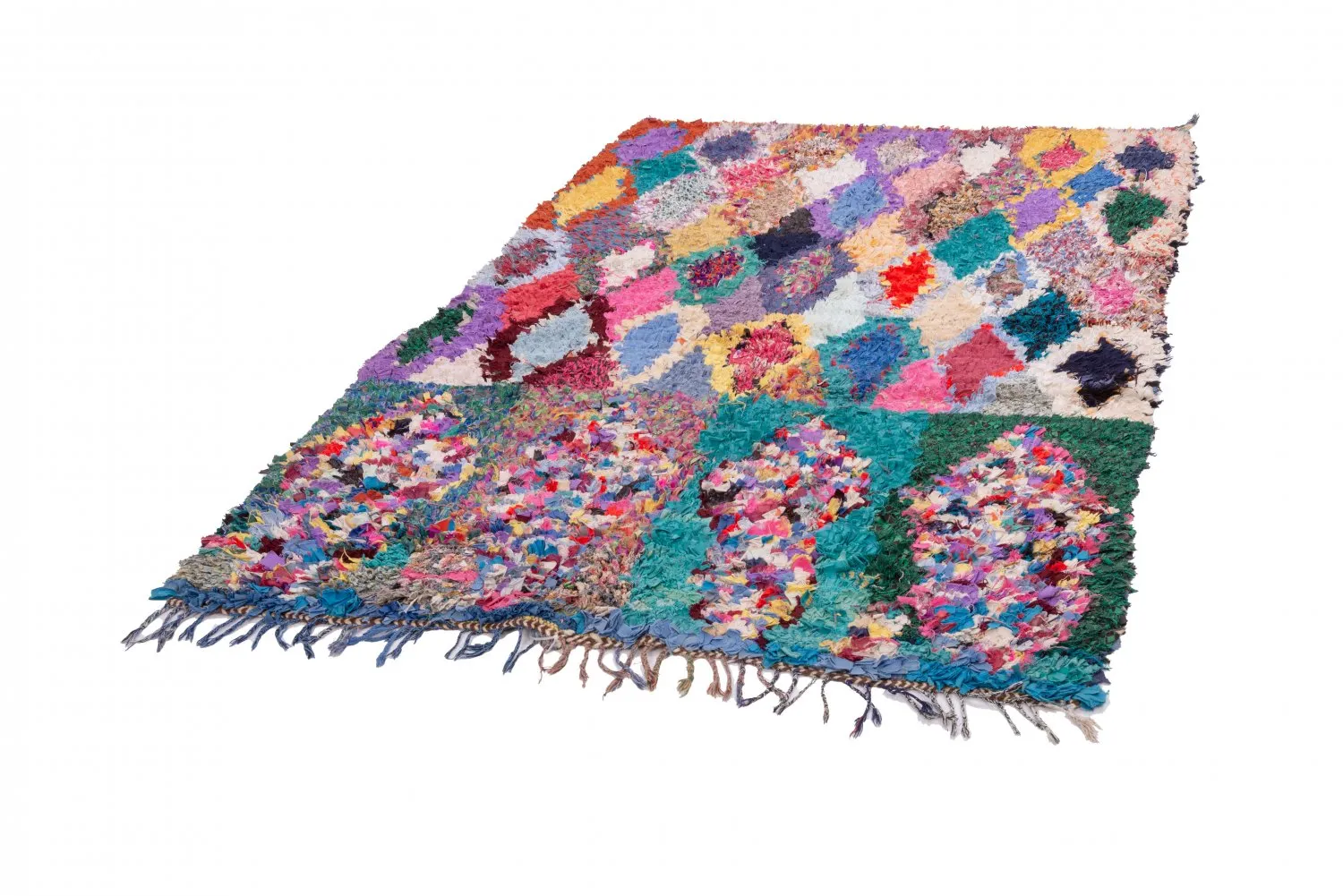 Marokkaanse Berber tapijt Boucherouite 205 x 140 cm
