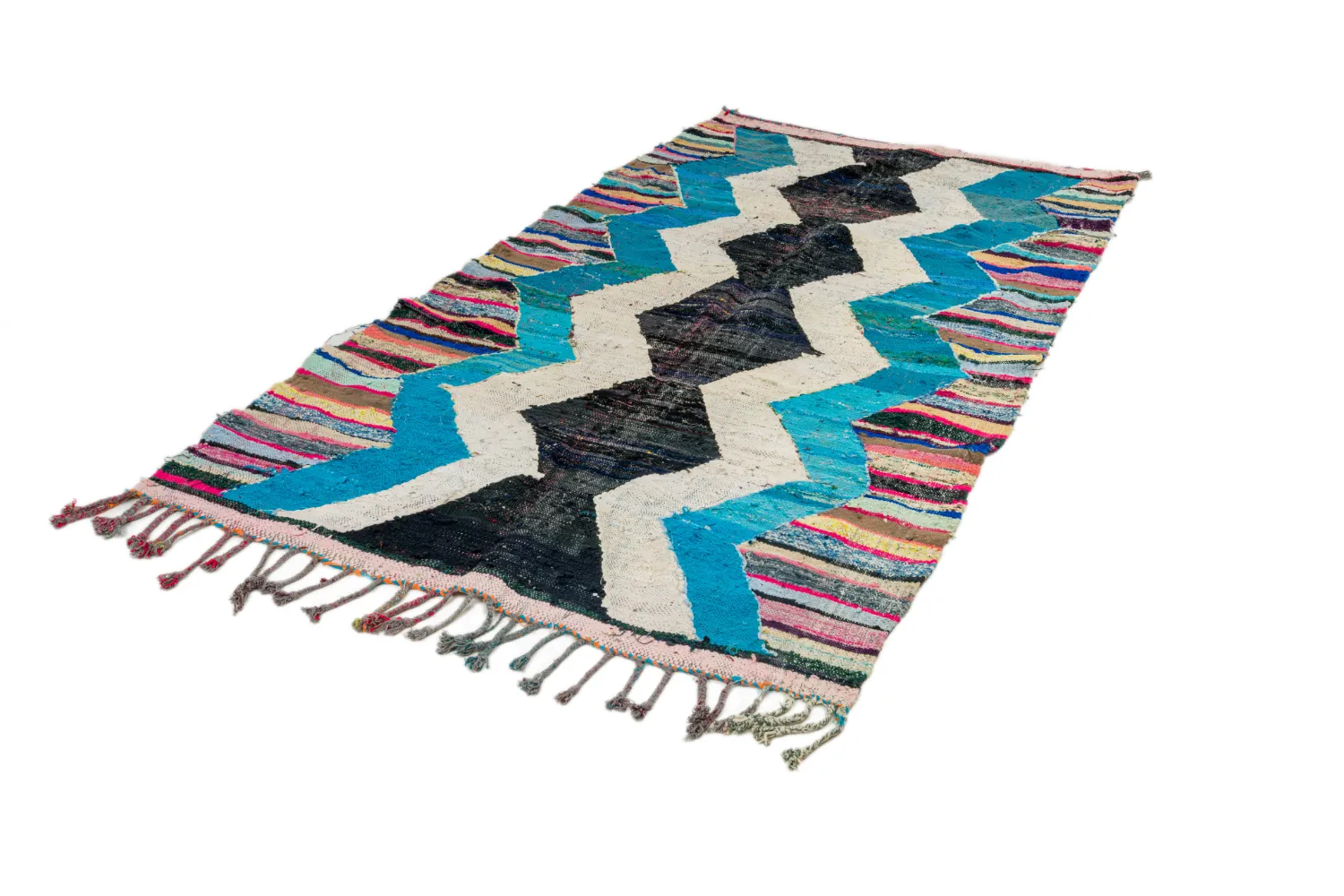 Marokkaanse Berber tapijt Boucherouite 140 x 255 cm