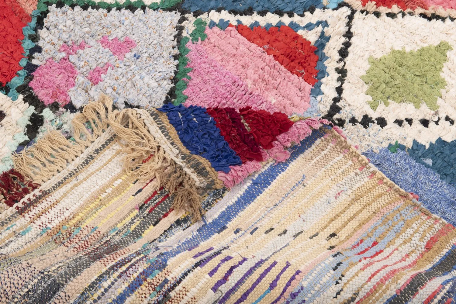 Marokkaanse Berber tapijt Boucherouite 195 x 165 cm