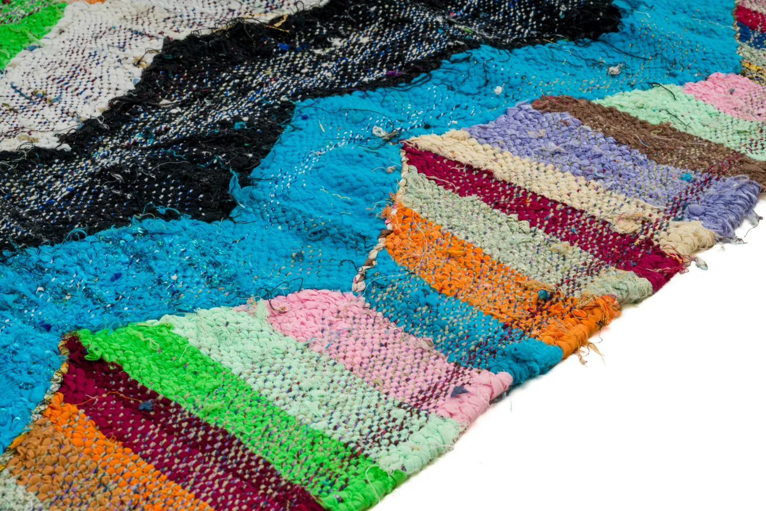 Marokkaanse Berber tapijt Boucherouite 135 x 145 cm