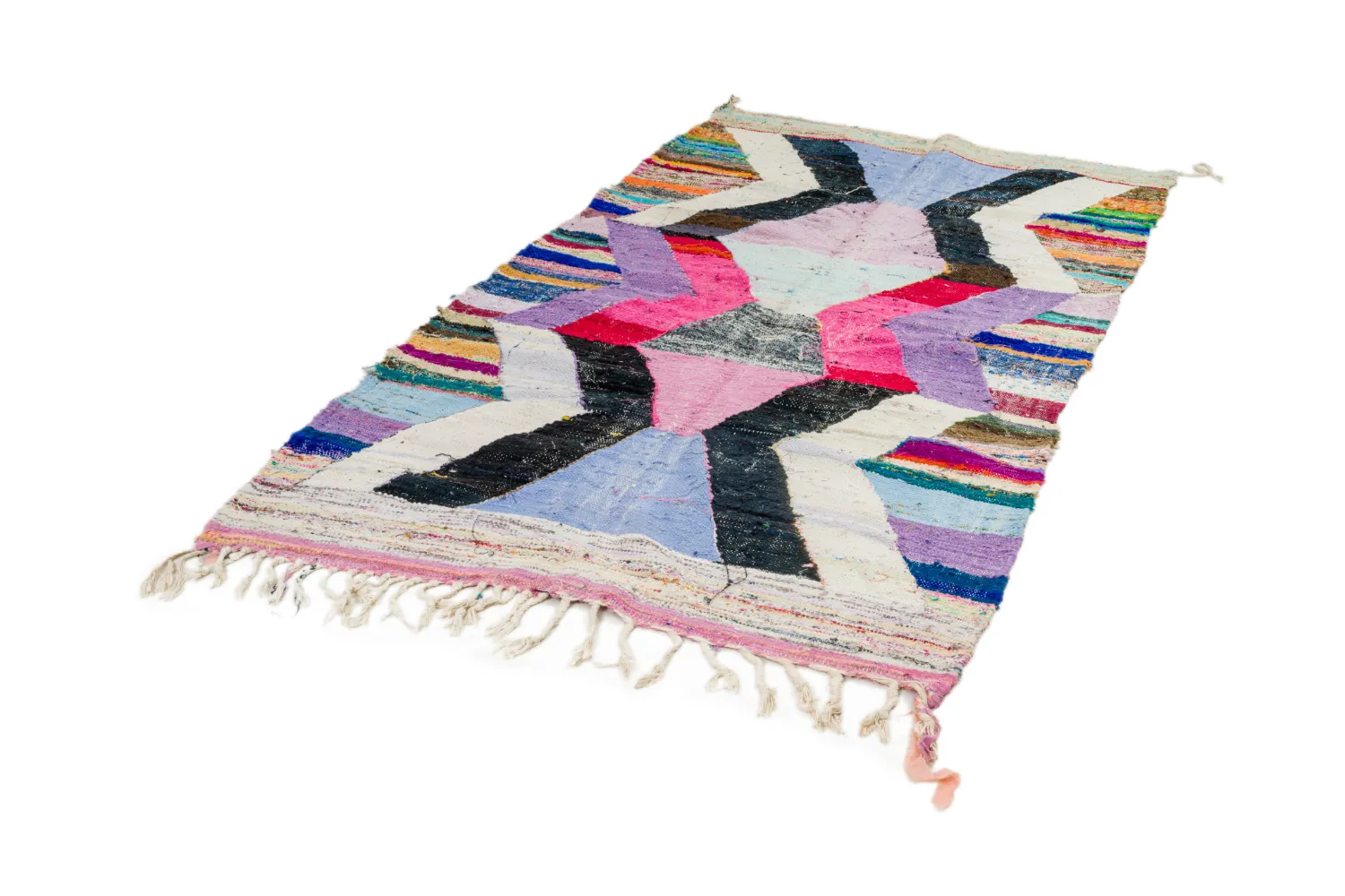 Marokkaanse Berber tapijt Boucherouite 130 x 225 cm