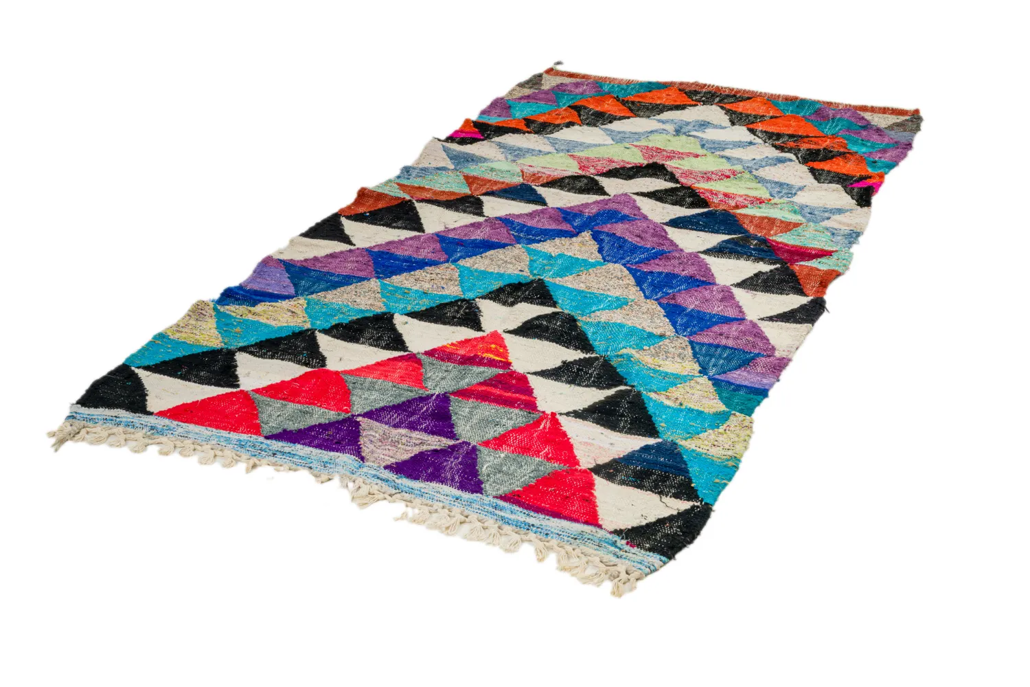 Marokkaanse Berber tapijt Boucherouite 130 x 250 cm