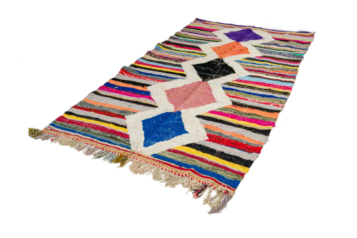 Marokkaanse Berber tapijt Boucherouite 135 x 270 cm
