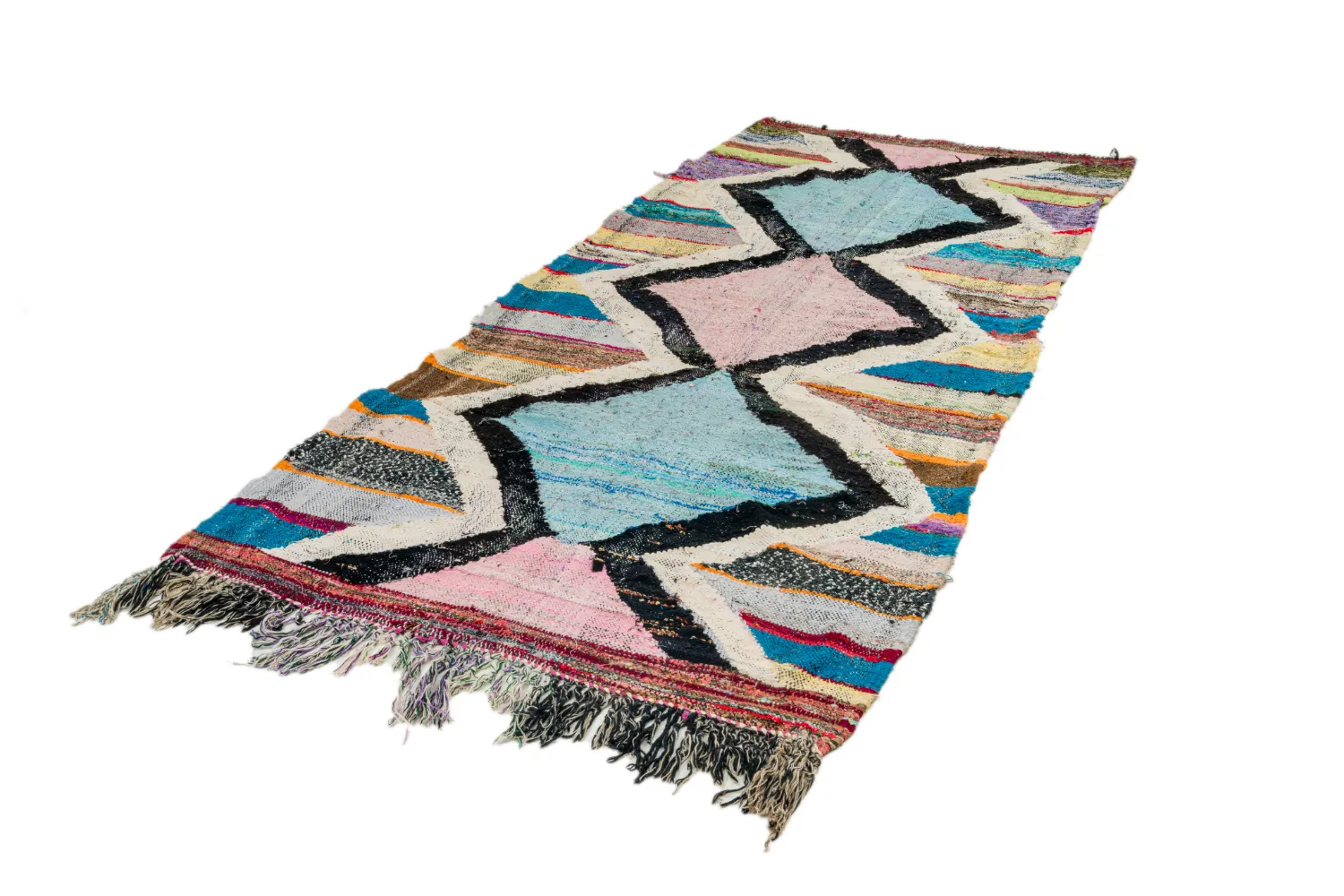 Marokkaanse Berber tapijt Boucherouite 120 x 275 cm