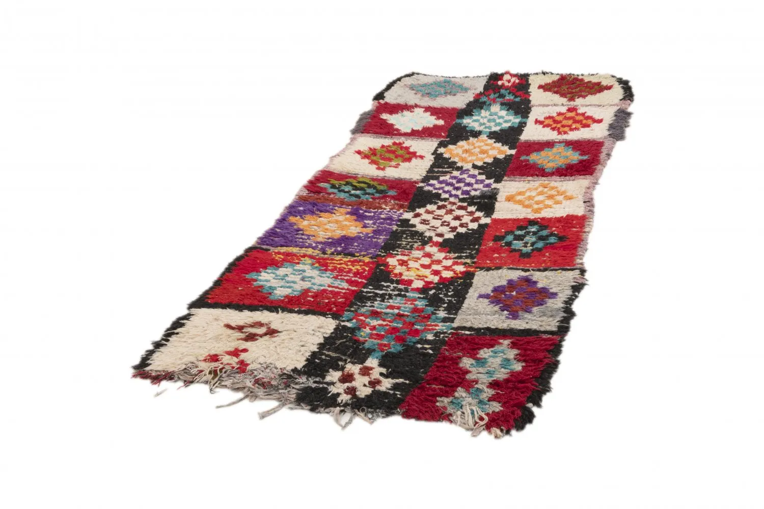Marokkaanse Berber tapijt Boucherouite 200 x 85 cm