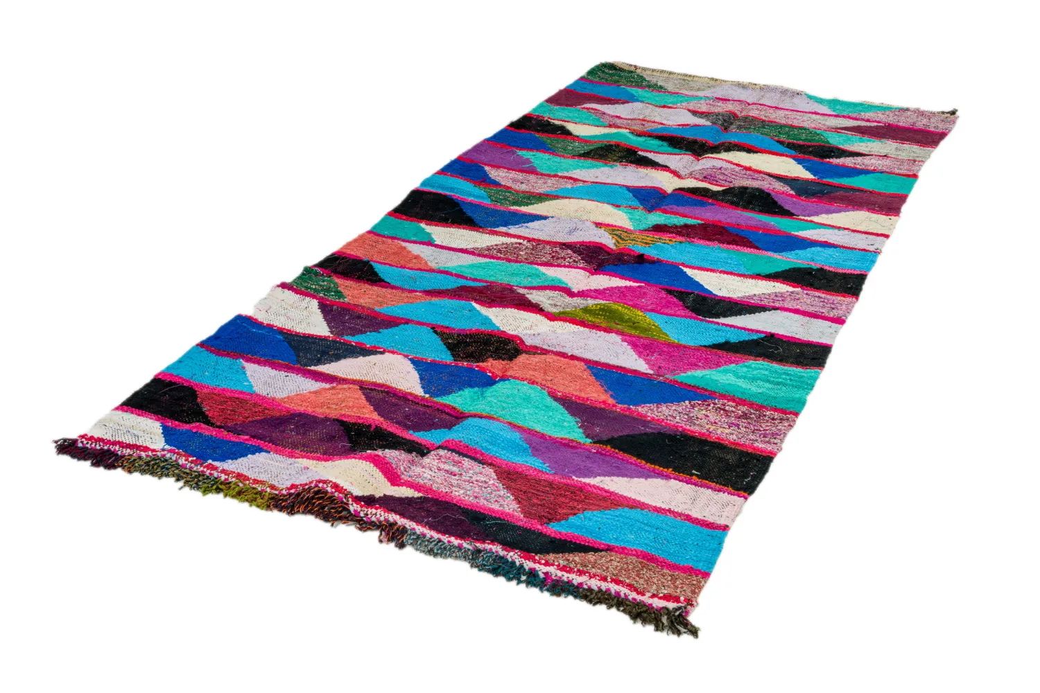 Marokkaanse Berber tapijt Boucherouite 125 x 260 cm