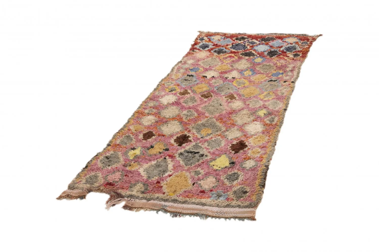 Marokkaanse Berber tapijt Boucherouite 255 x 100 cm