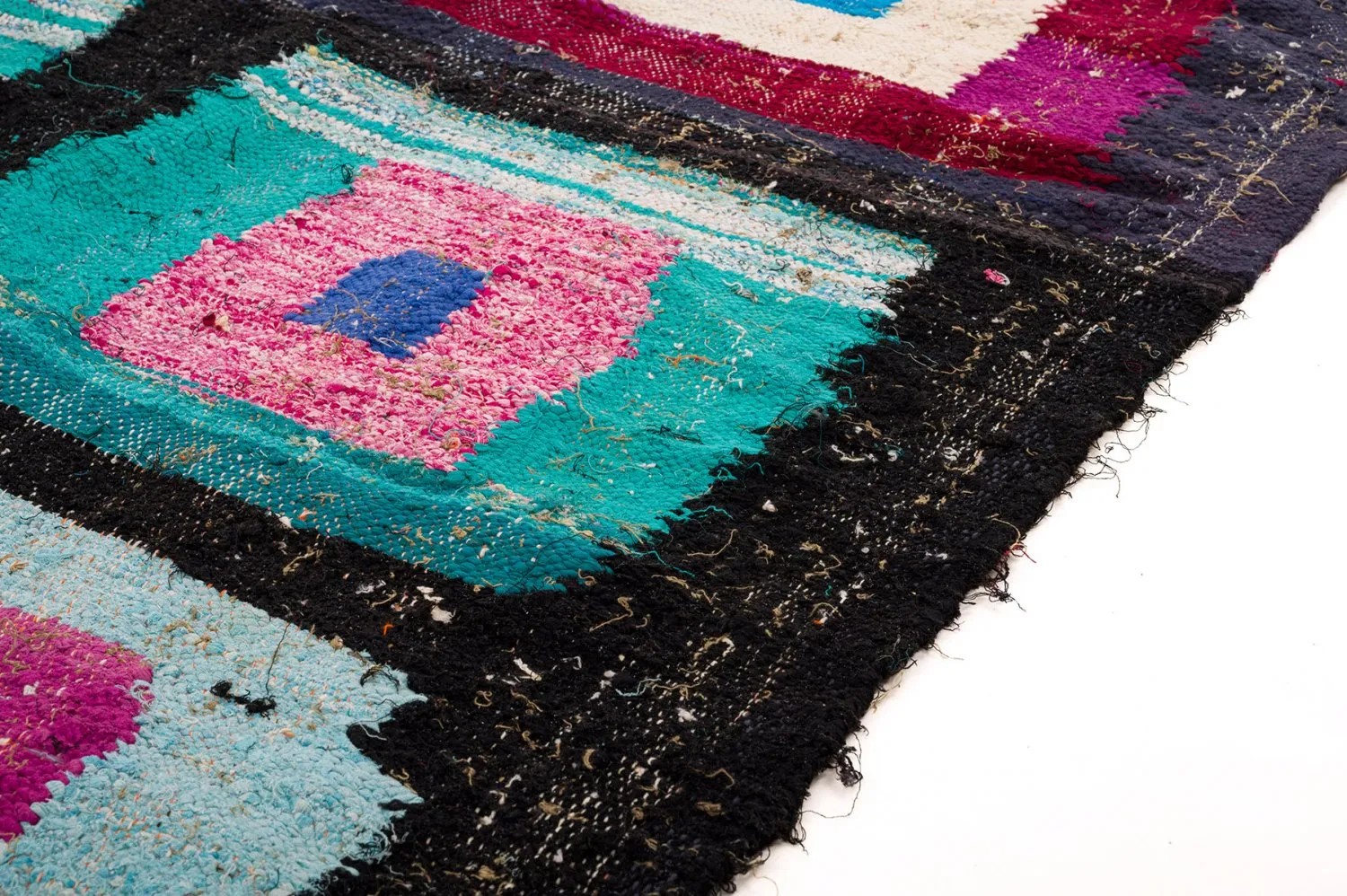 Marokkaanse Berber tapijt Boucherouite 140 x 225 cm