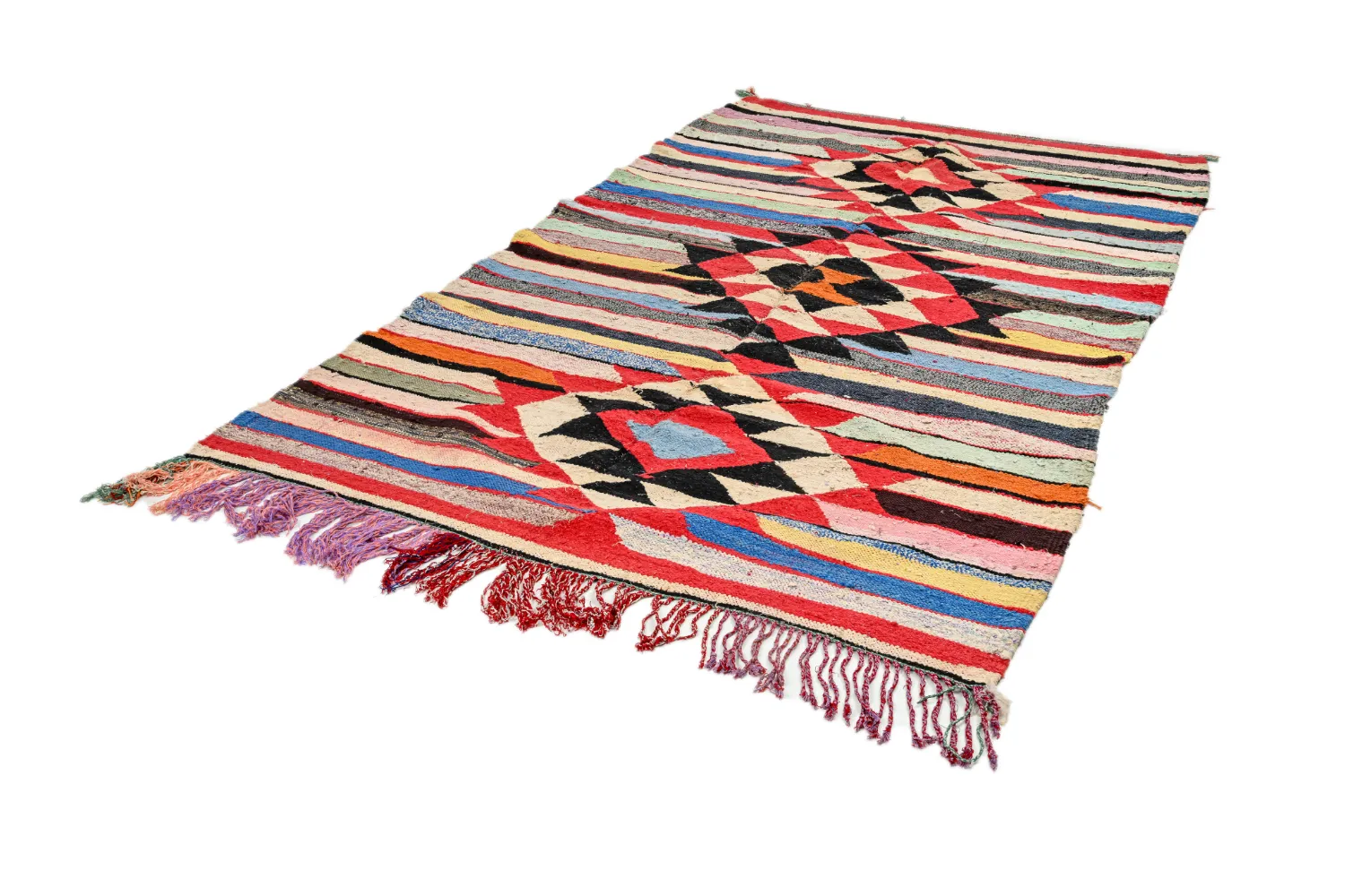 Marokkaanse Berber tapijt Boucherouite 145 x 250 cm