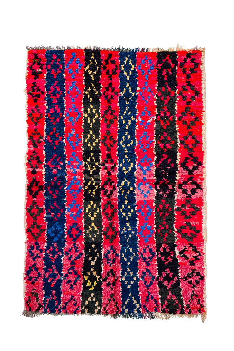 Marokkaanse Berber tapijt Boucherouite 135 x 205 cm