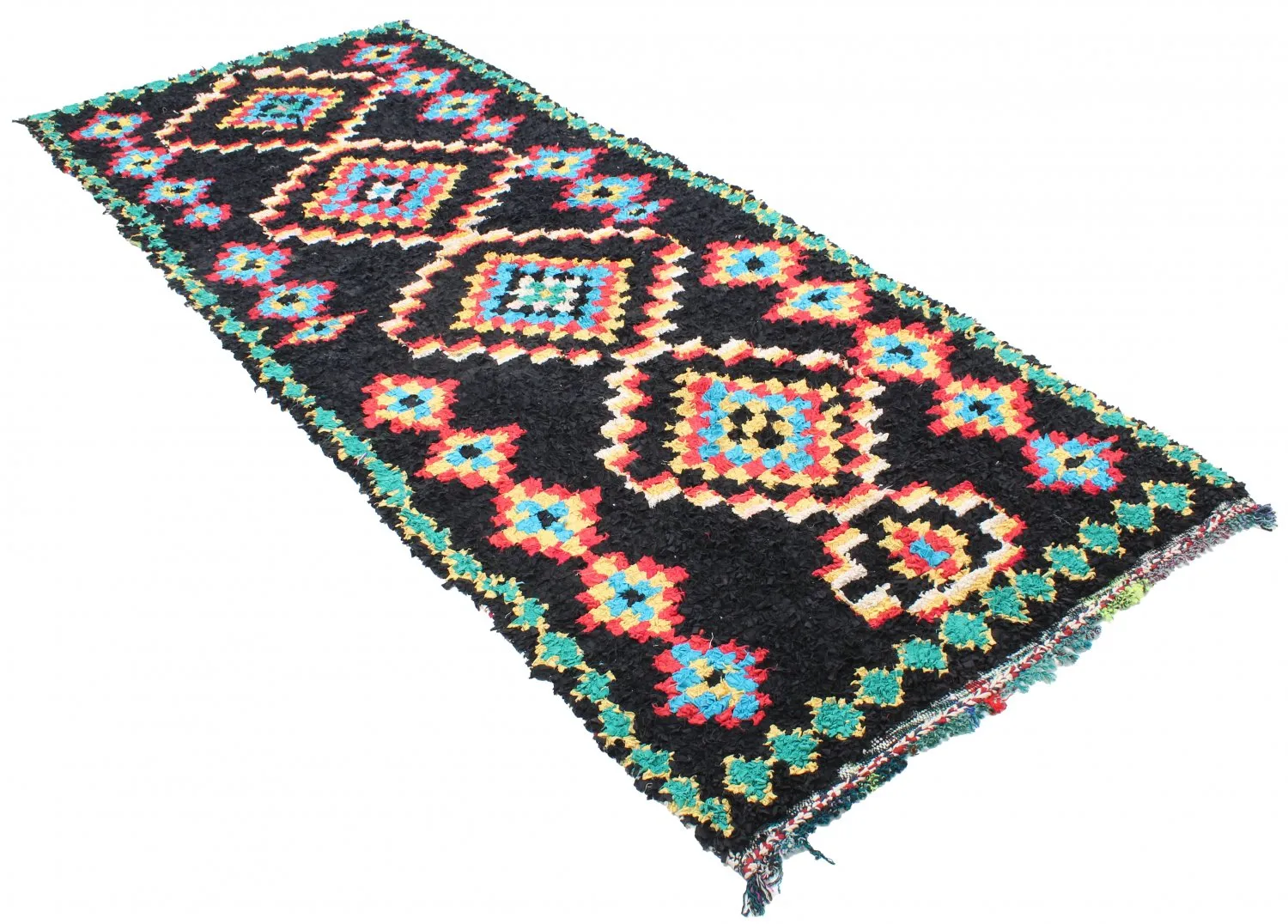Marokkaanse Berber tapijt Boucherouite 370 x 145 cm
