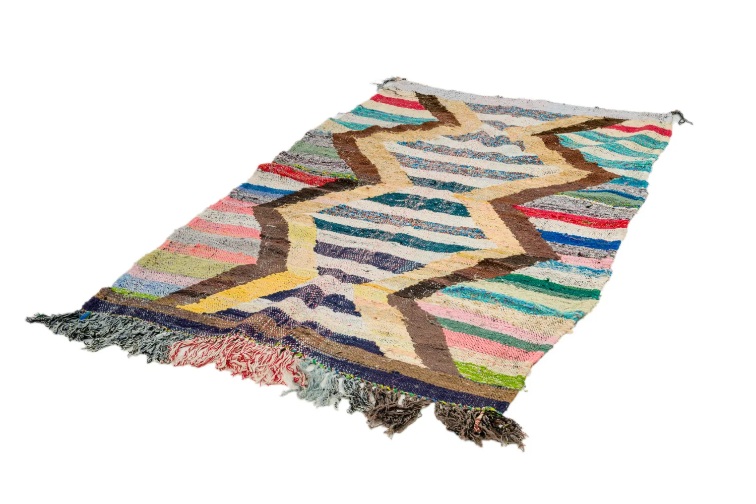 Marokkaanse Berber tapijt Boucherouite 120 x 210 cm