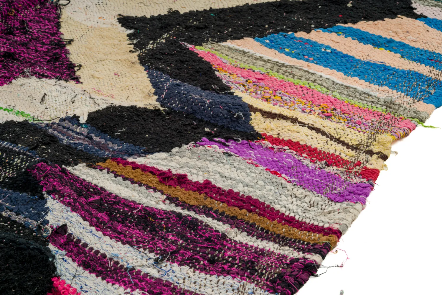 Marokkaanse Berber tapijt Boucherouite 140 x 220 cm