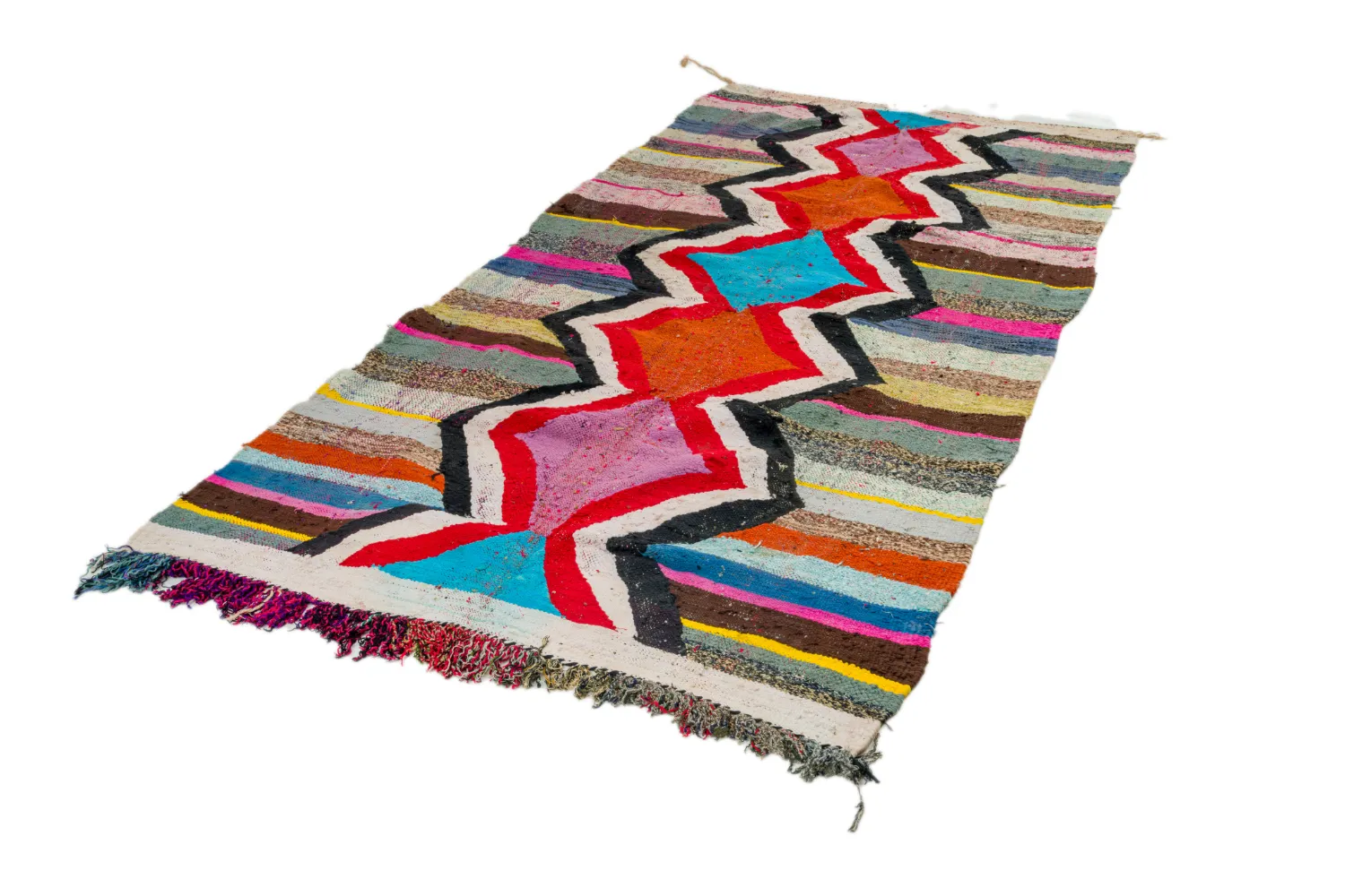 Marokkaanse Berber tapijt Boucherouite 130 x 260 cm