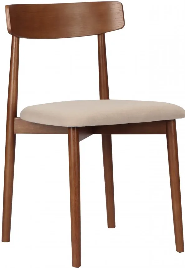 Stoel - Ystad (okkernoot/beige) - 2 stuks