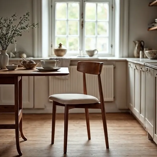 Stoel - Ystad (okkernoot/beige) - 2 stuks