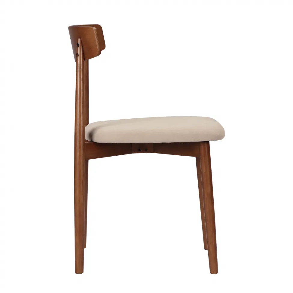 Stoel - Ystad (okkernoot/beige) - 2 stuks