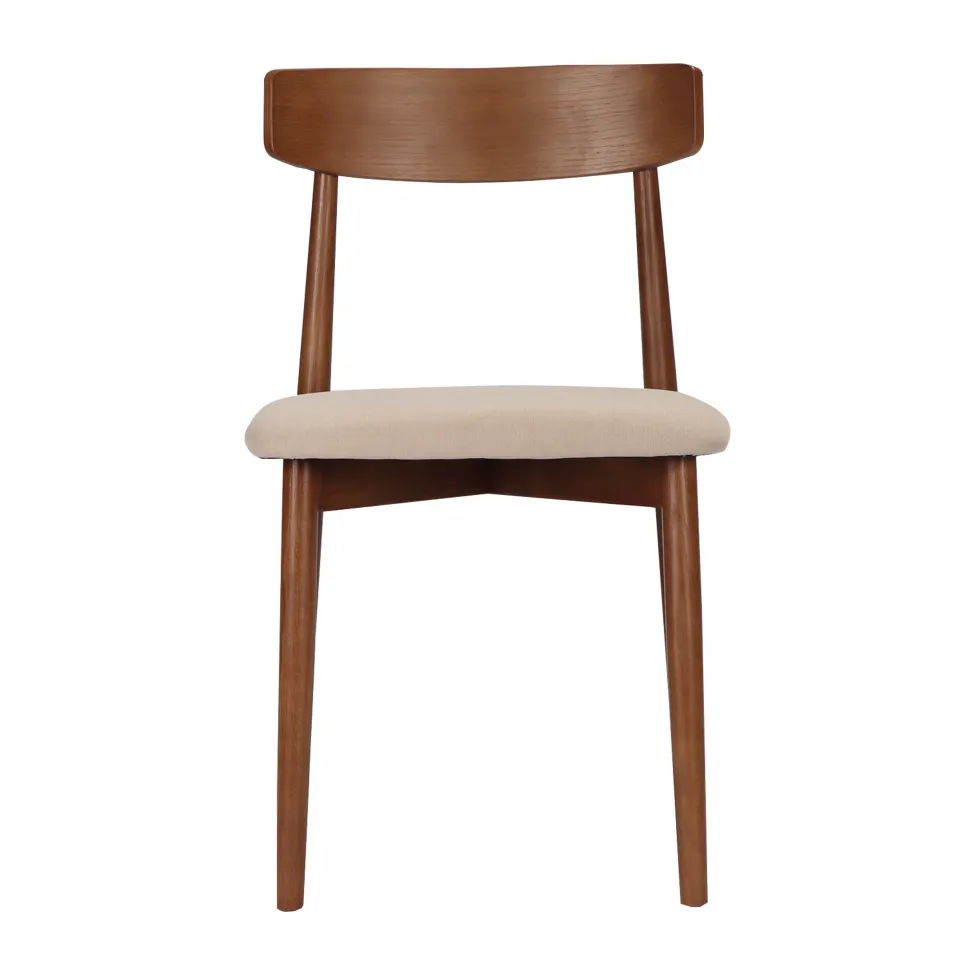 Stoel - Ystad (okkernoot/beige) - 2 stuks