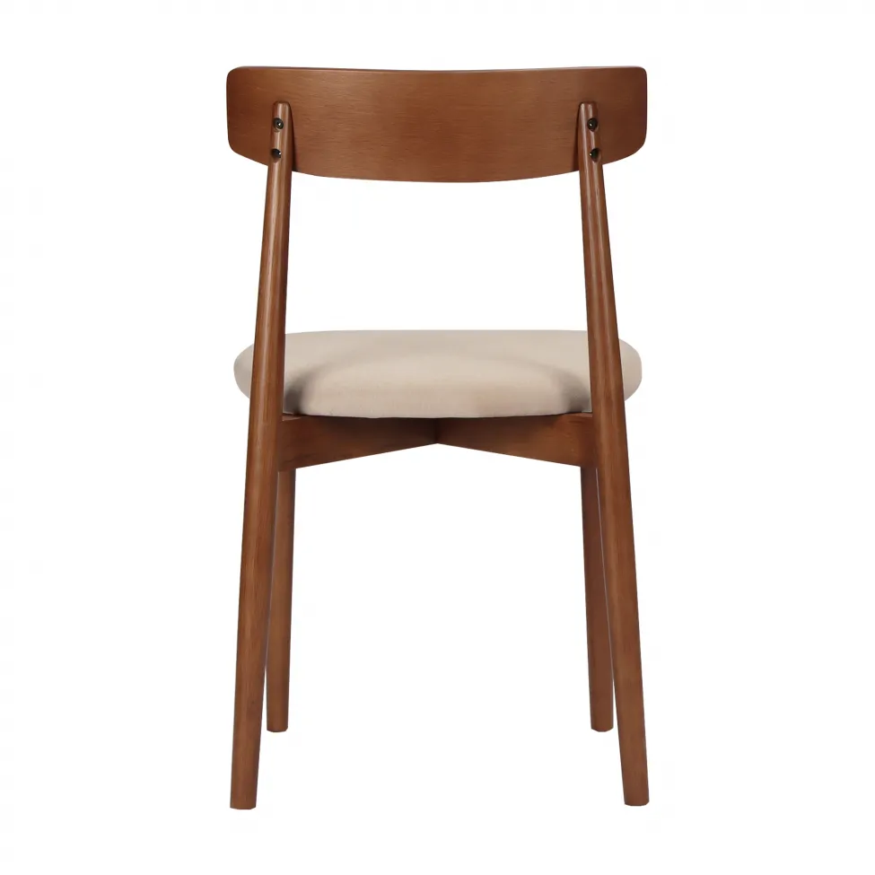 Stoel - Ystad (okkernoot/beige) - 2 stuks