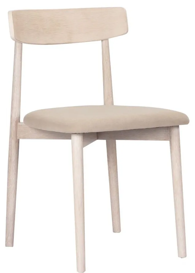 Stoel - Ystad (witte eik/beige) - 2 stuks
