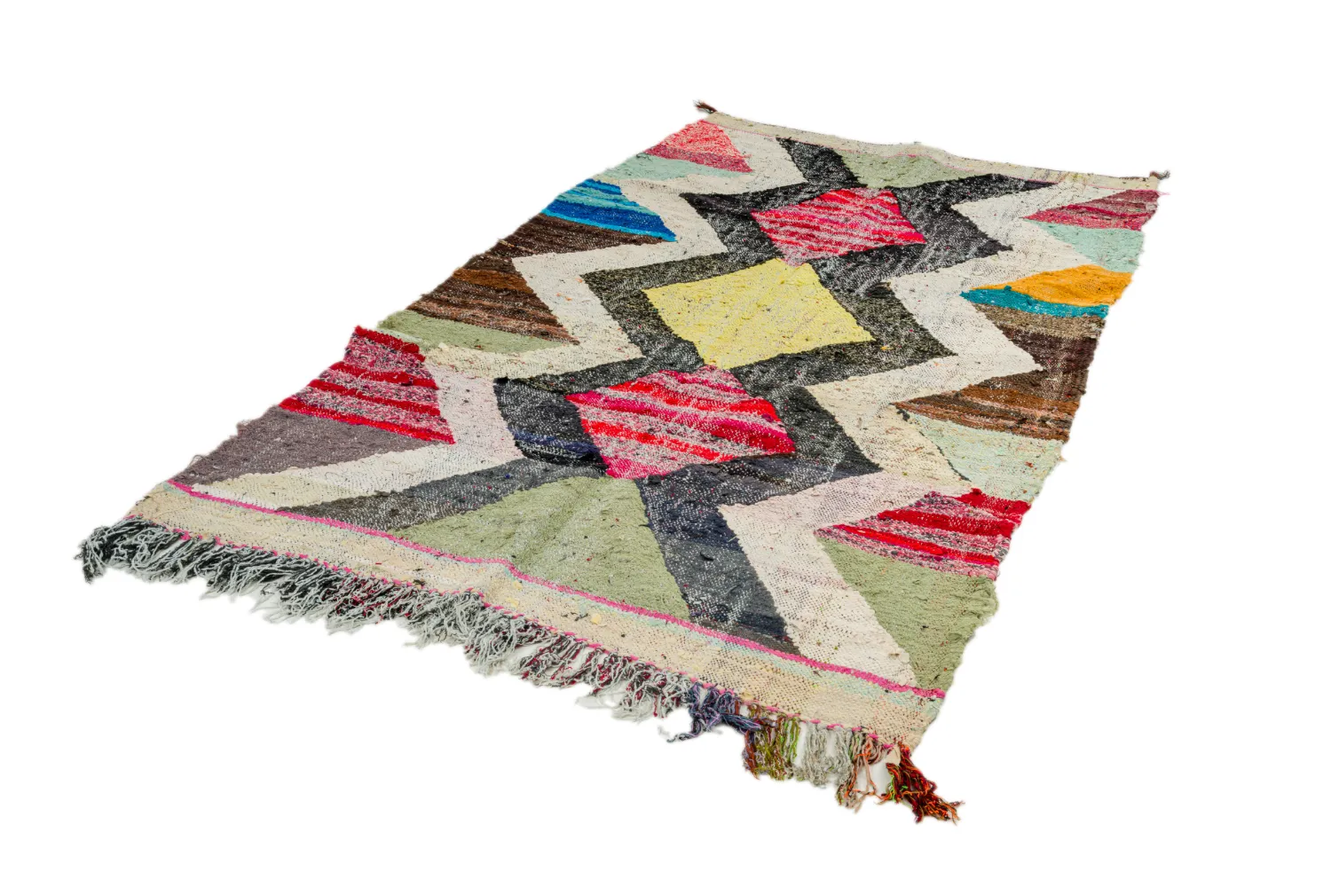 Marokkaanse Berber tapijt Boucherouite 135 x 230 cm