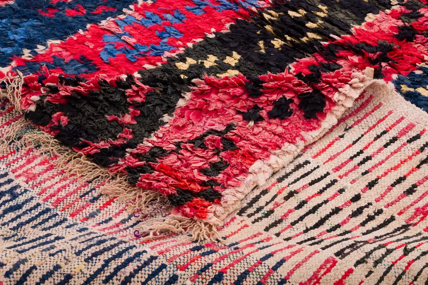 Marokkaanse Berber tapijt Boucherouite 135 x 205 cm