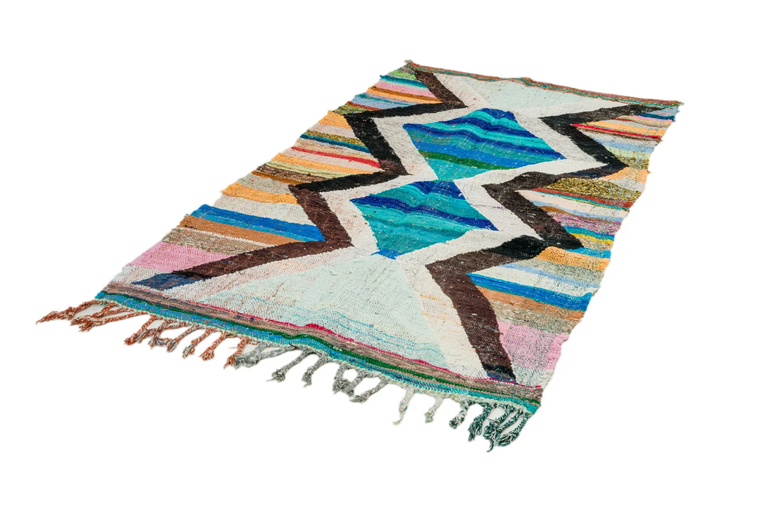 Marokkaanse Berber tapijt Boucherouite 135 x 235 cm