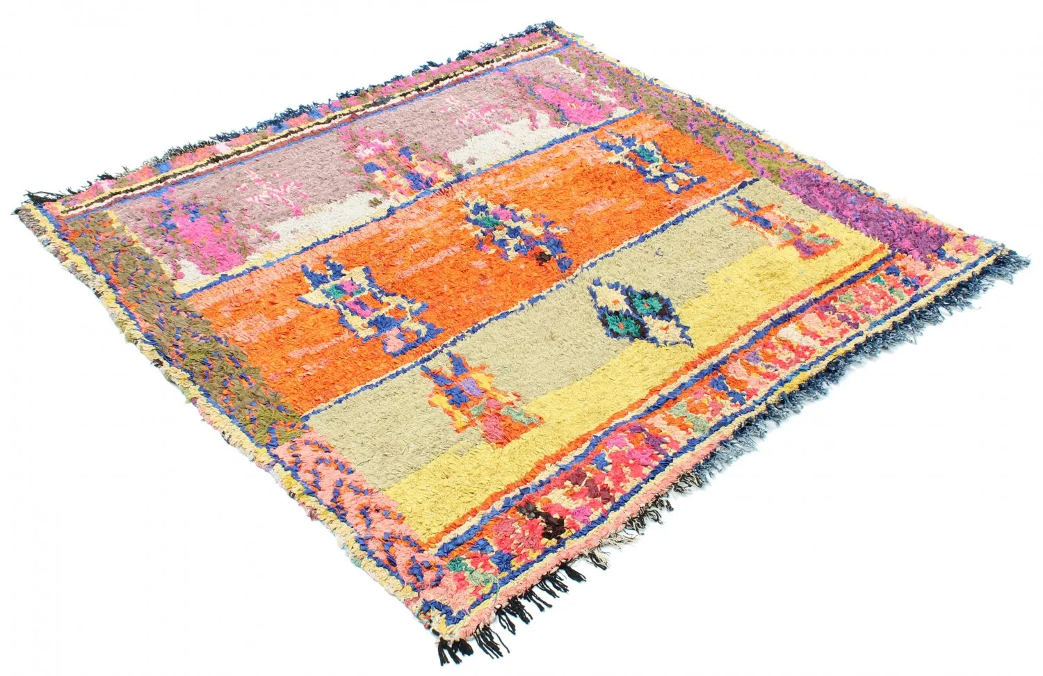 Marokkaanse Berber tapijt Boucherouite 162 x 152 cm