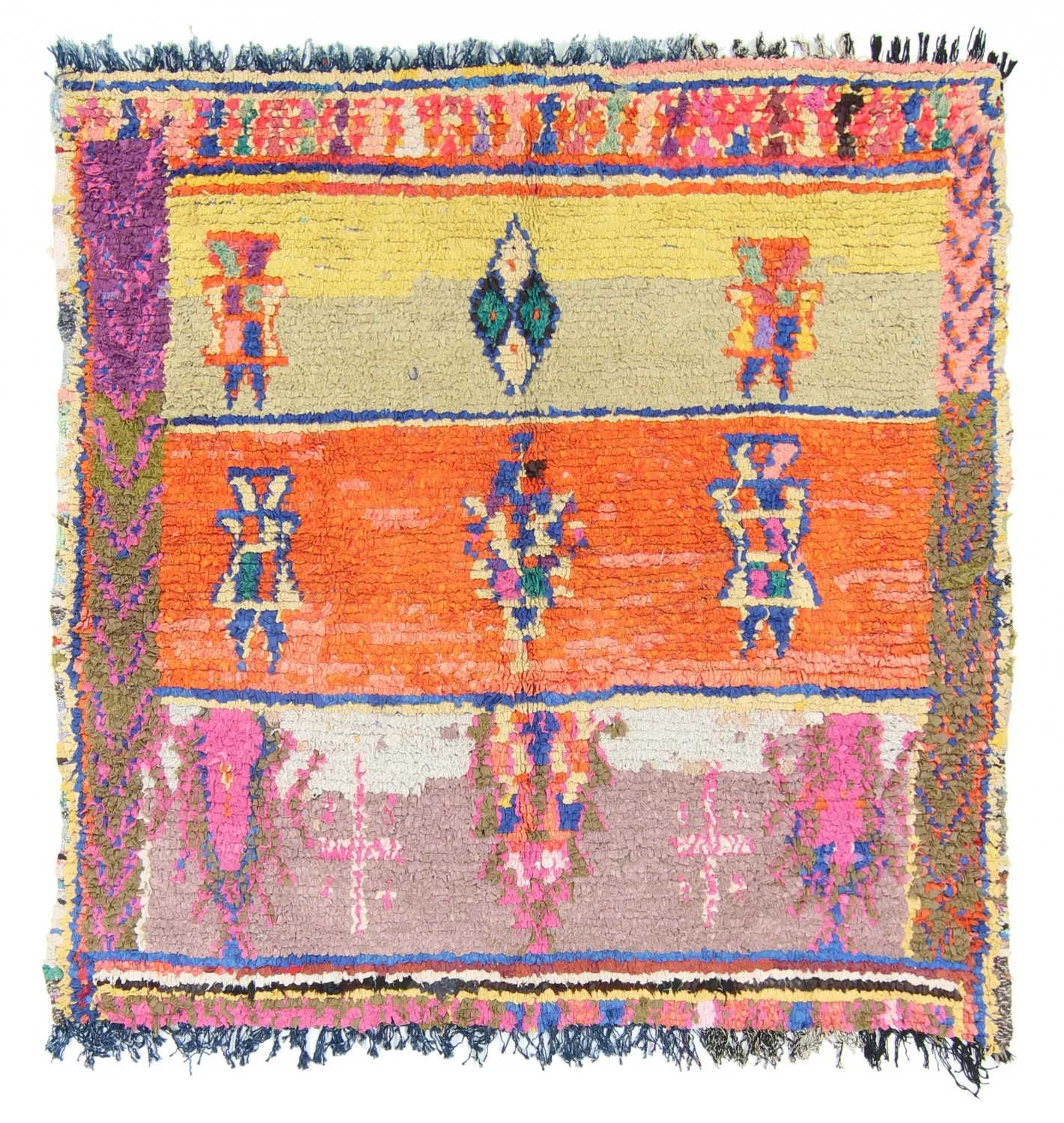 Marokkaanse Berber tapijt Boucherouite 162 x 152 cm