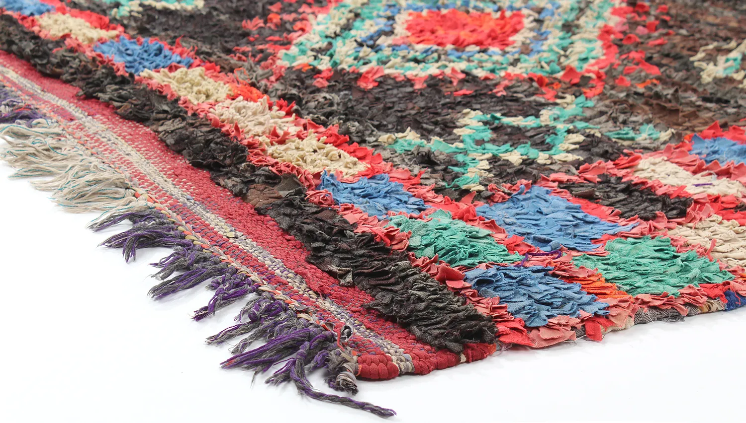 Marokkaanse Berber tapijt Boucherouite 270 x 120 cm