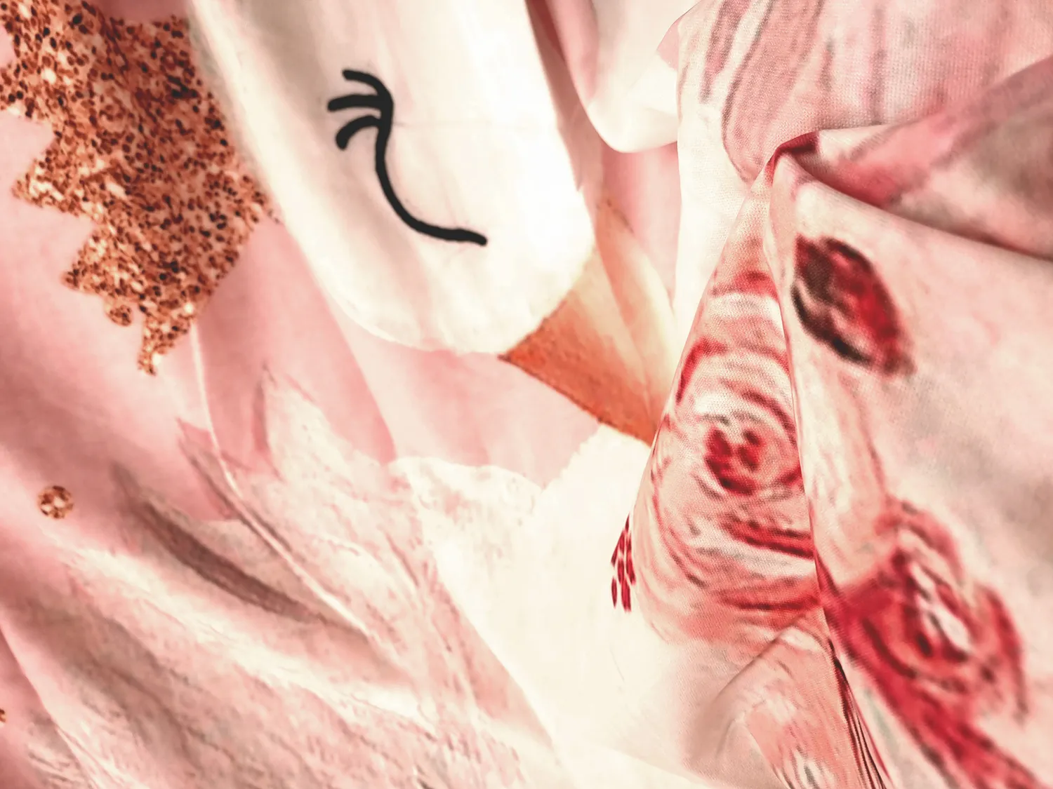 Gordijn - Swan (roze)